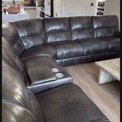 Reclining Leather Sectional Sofa 