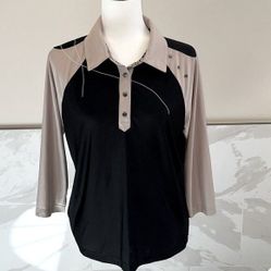 Spanner golf colorblock 3/4 sleeves polo shirt . Size M 