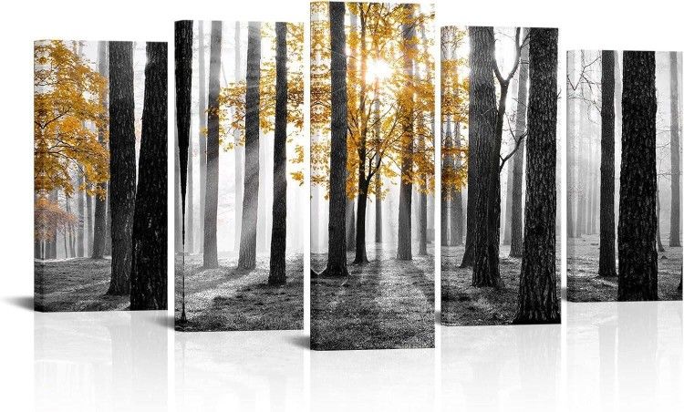 New 5-Piece Forest Canvas Wall Art – 60"x32"