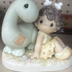Precious Moments Friends From The Very Beginning 261068 girl with dinosaur