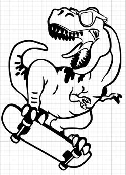 T-rex On Skateboard Car Decal/sticker