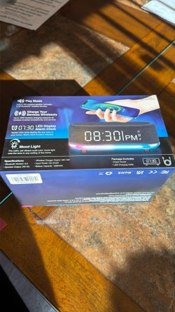 Digital Alarm Clock Bluetooth Phone Charger 
