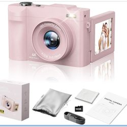 4K Digital Camera for Photography- 50MP Autofocus Vlogging Camera with 2.8" 180°Flip Screen, 18X Digital Zoom- Compact Point and Shoot Camera with 32G
