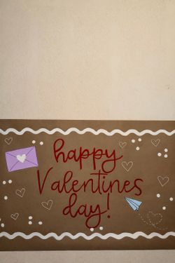 Happy Valentines Day Painted Banner
