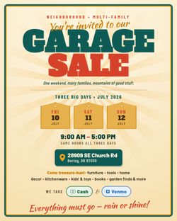 Multi-family Garage Sale - Boring OR