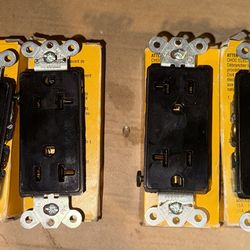 Hubbell Black 20 Amp Duplex Receptacles