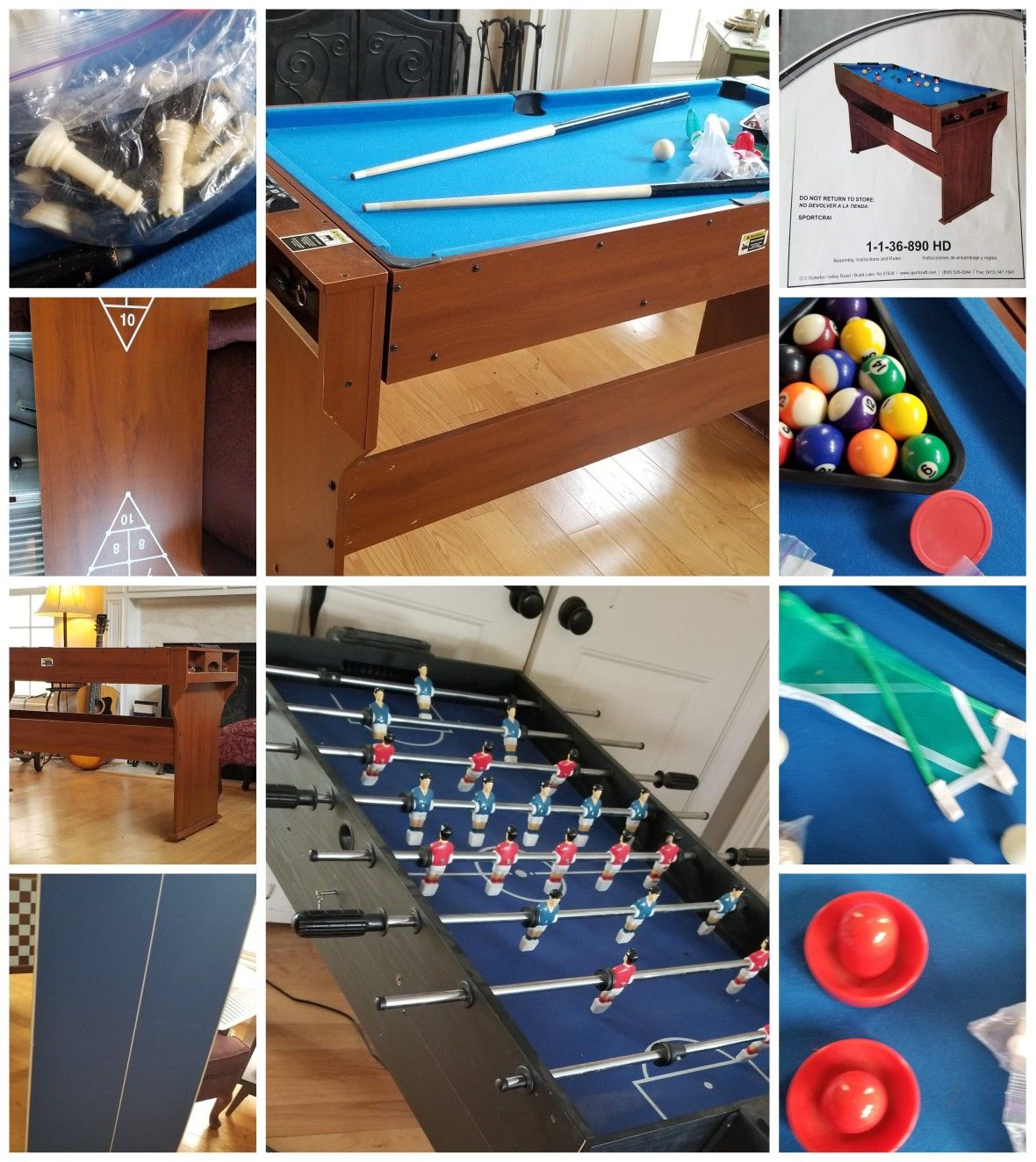 Game nite.. pool table and foosball tables 2x4