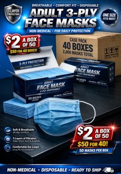 3 Ply Disposable Face Masks