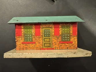 Vintage American Flyer No. 90 Hyde Park Station Tin Litho Green Roof