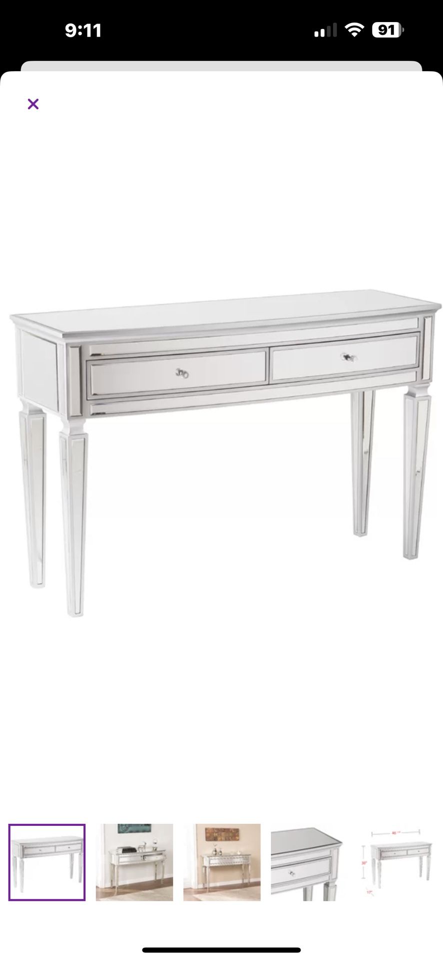 Coffee Table, Console Table And 2 End Tables With Lamps Included
