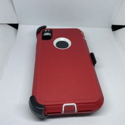For iPhone XR Red Case With Belt Clíp Holster Defender 