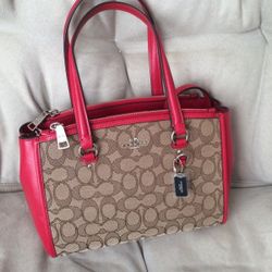 NWT COACH Stanton Carryall 26 In Signature Jacquard Purse Bag Satchel -Khaki