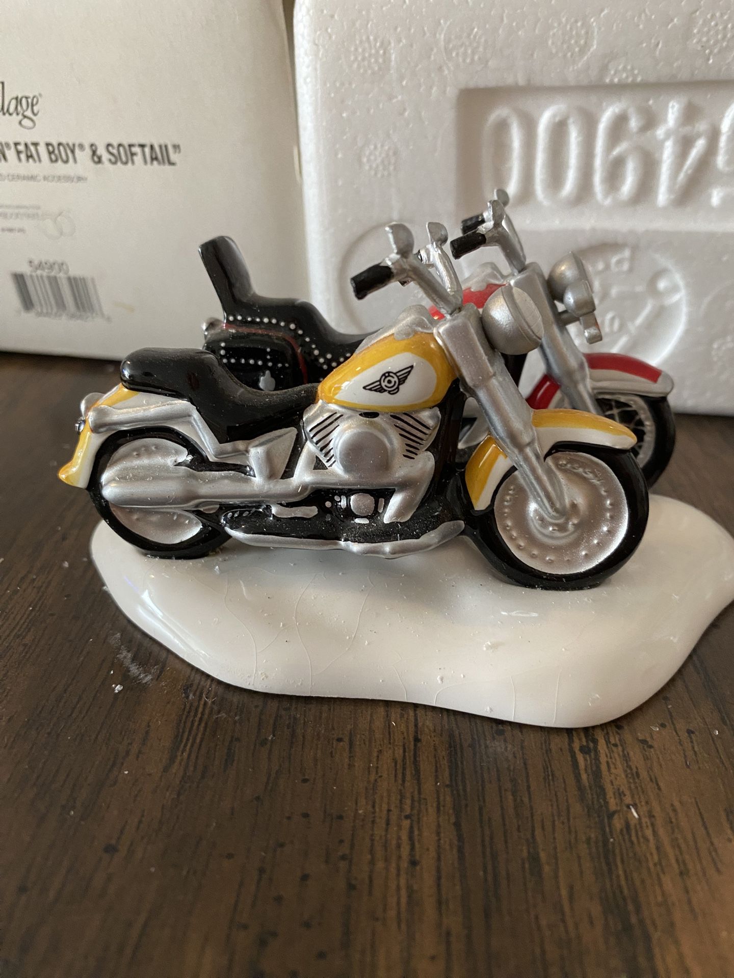 Dept 56 Snow Village “HD Fat Boy & Softail”