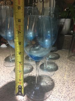 6 wine glass 3-8 inches 3-9 inches
