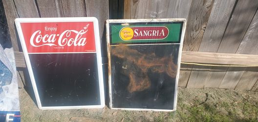 Coca Cola & Topo Chico Antique Metal Chalk Board's  Signs