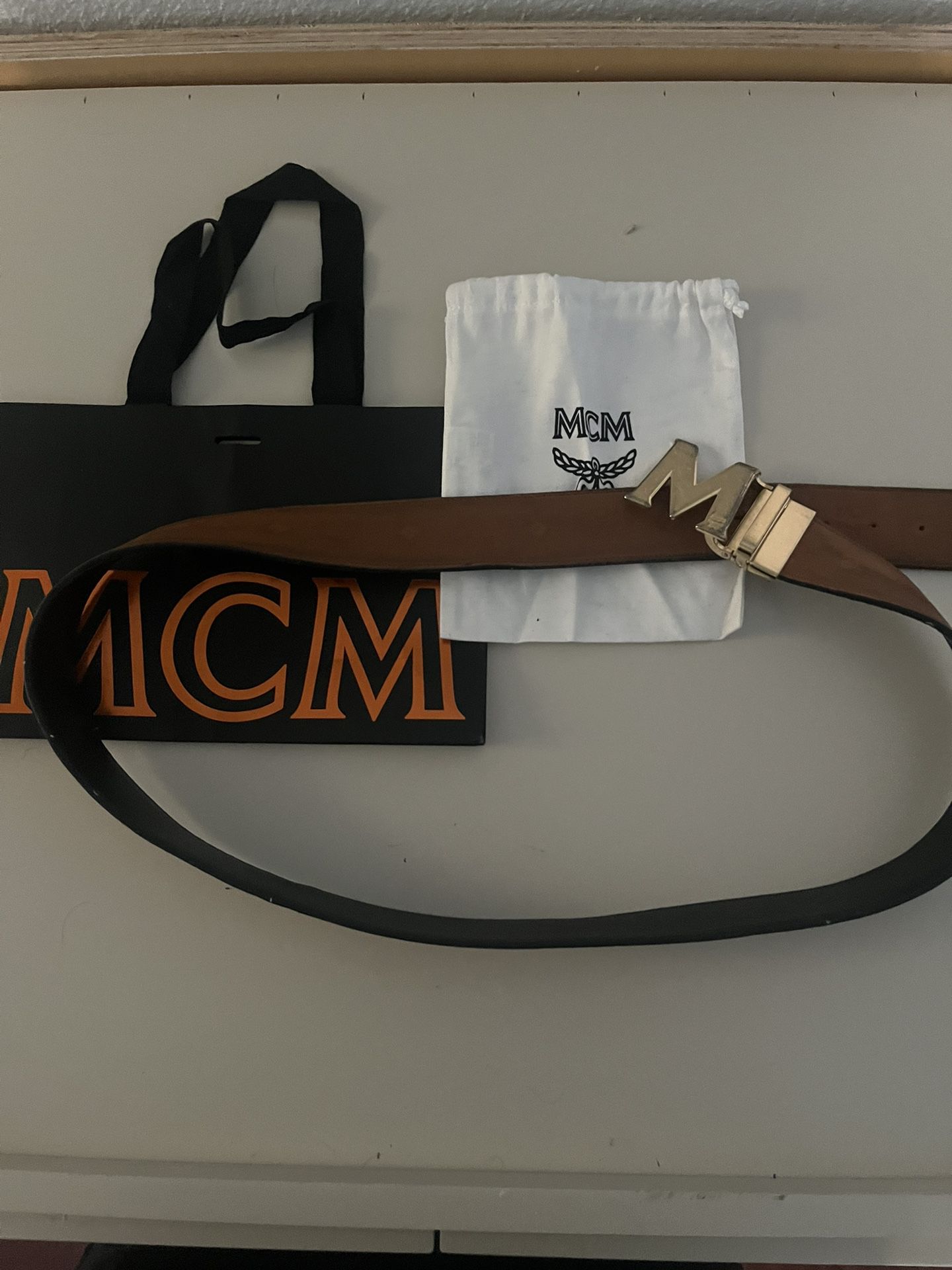 MCM Brow Reversible Belt With Bag