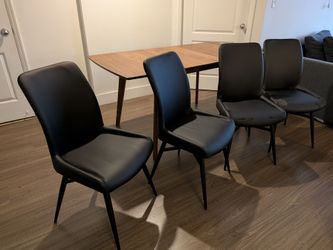 Black Dining Table Side Chairs (x4)