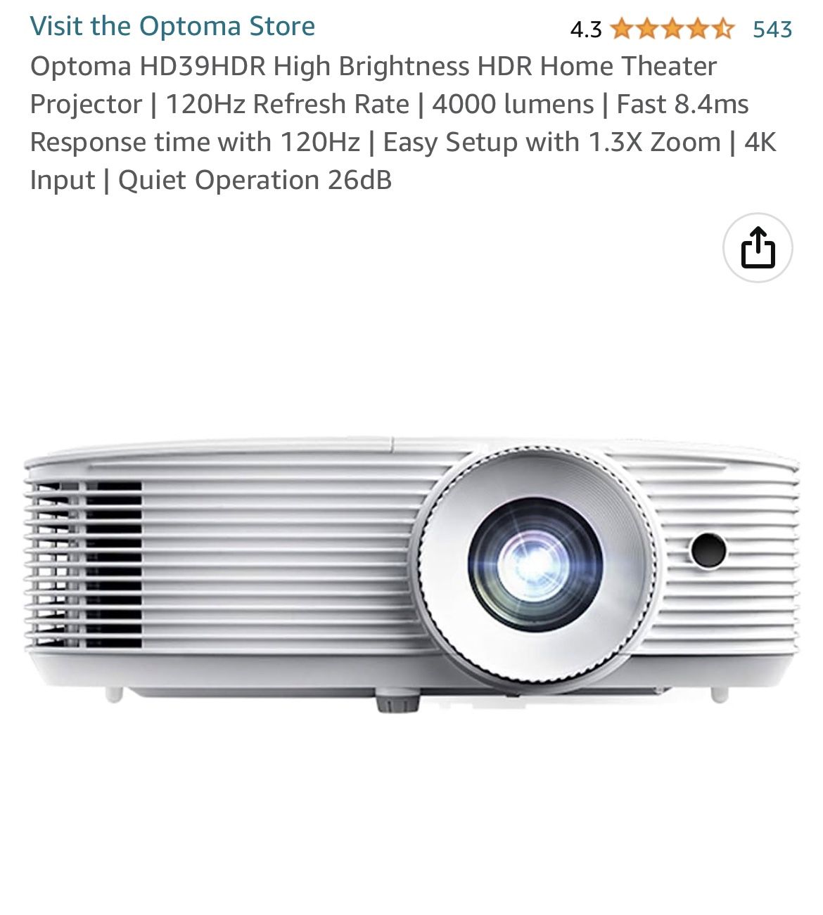 Optoma Home Theate projector