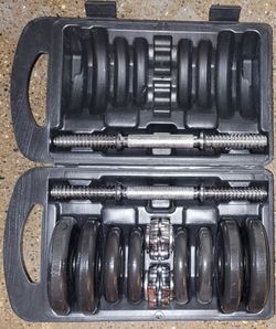 Adjustable dumbbell set up to 30lbs