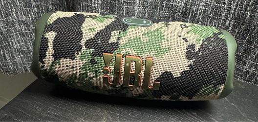 JBL Charge 5 Portable Waterproof Bluetooth Speaker in the "Squad" (Camouflage) design