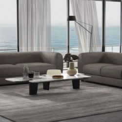 Brand New Modern Sofa & Loveseat Set (Charcoal Grey)