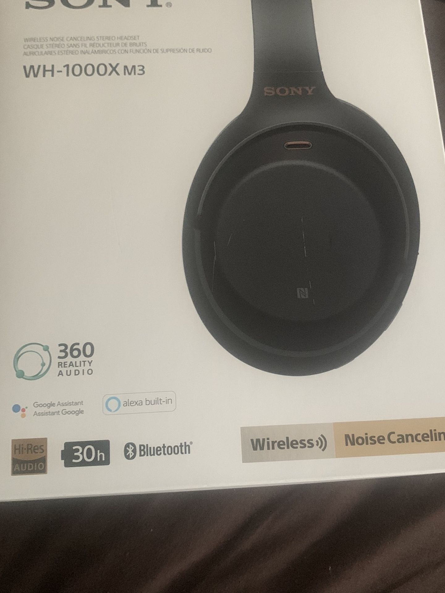 SONY WH-1000X M3 Wireless Noise Cancelling Headset