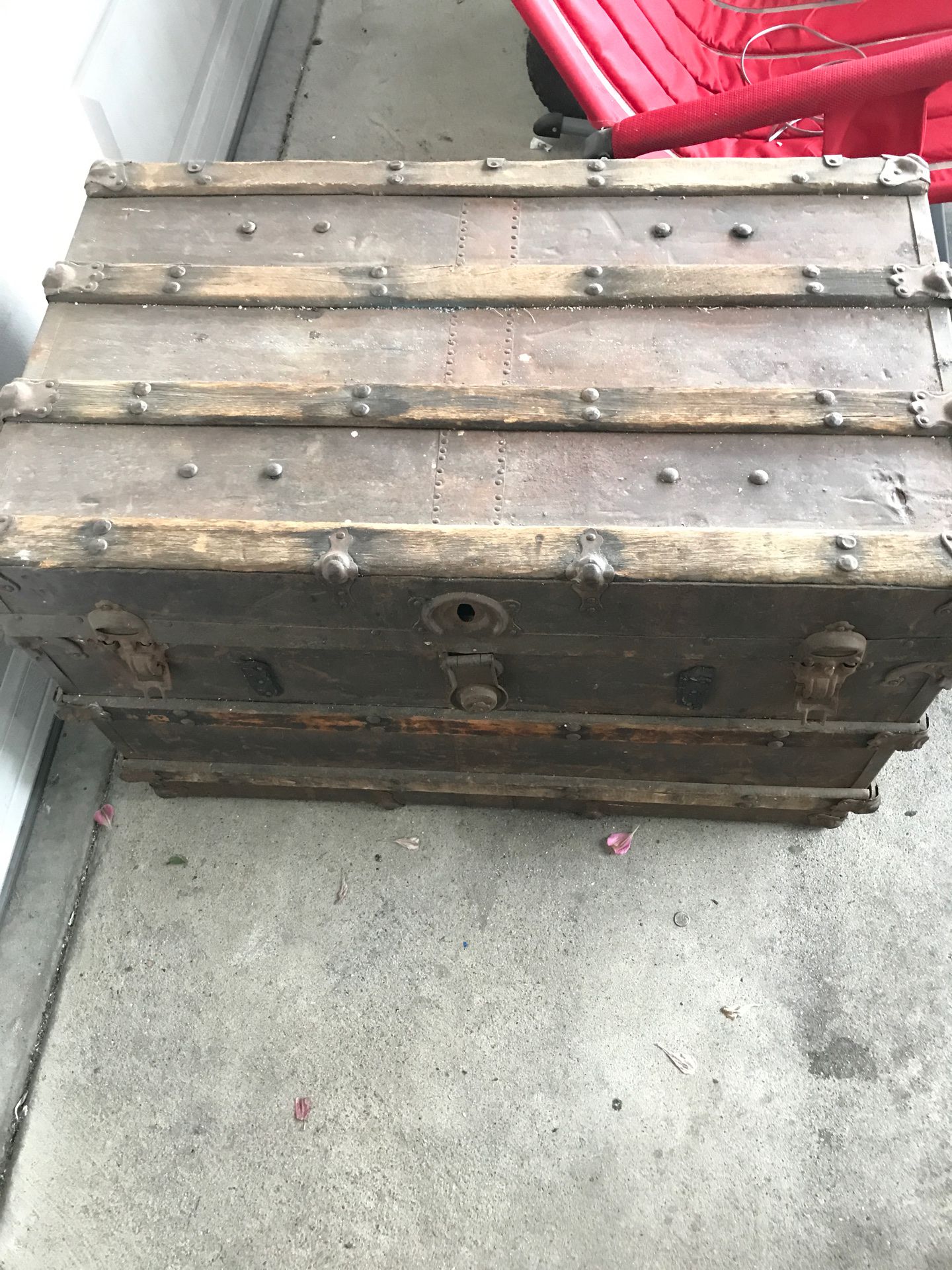 Vintage steamer wardrobe trunk