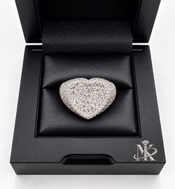 925 Sterling Silver 3.00CTW MOISSANITE Heart Men’s Ring Size 11 or 12
