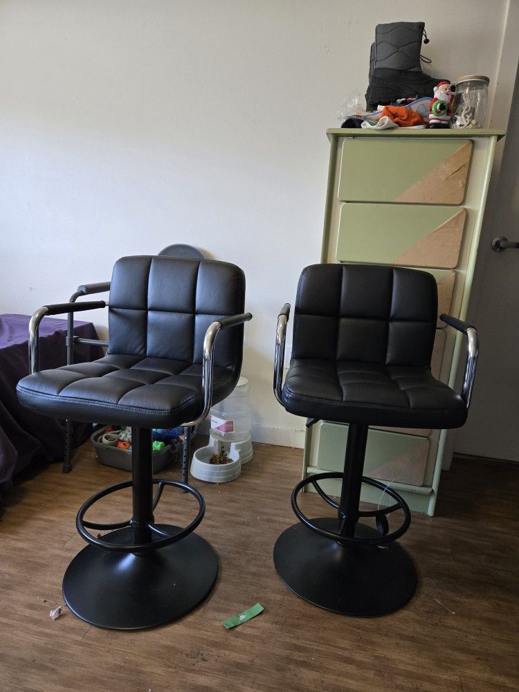 Two Stool Chairs Black