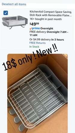 Compact Space Saving, Dish Rack with Removable Flatware Caddy and Angled Self Draining Drainboard, Satin Gray, 15-Inch-by-13.25-Inch   Pick up Belmont