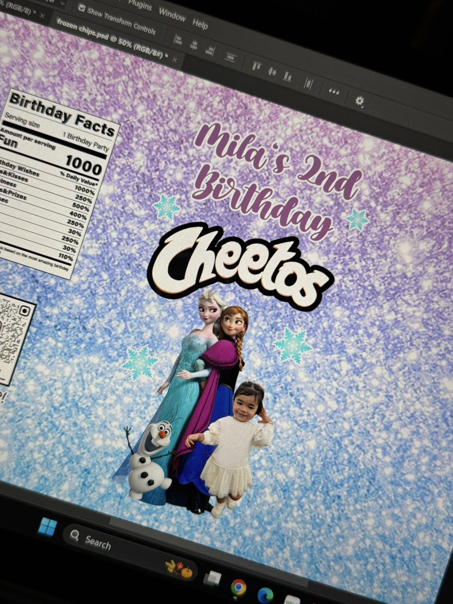 Frozen Custom Chip Bags 