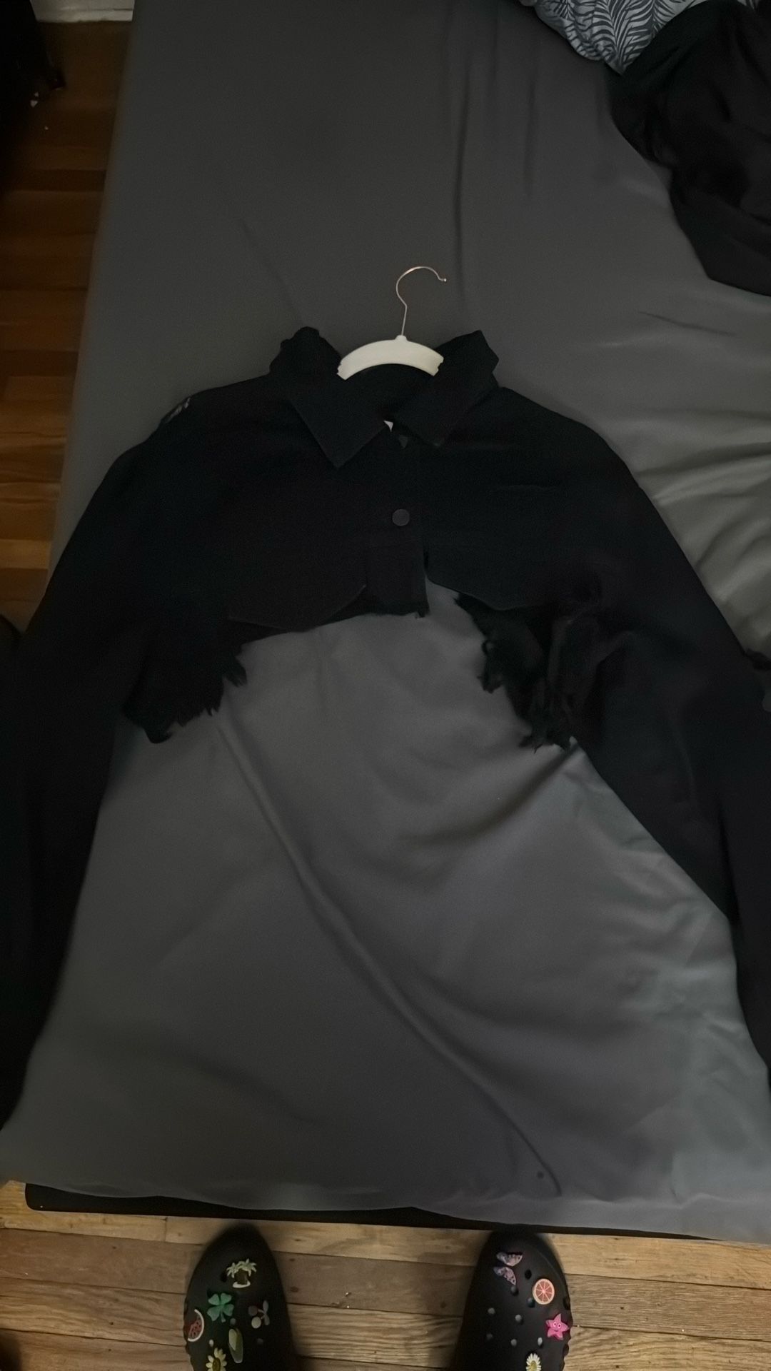 Cropped Black Jean Jacket