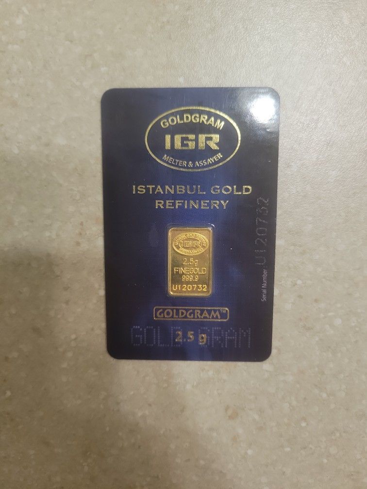 IGR 2.5 Grams 999.9 Gold Bar. Sealed