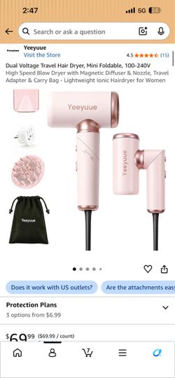 Dual Voltage Travel Hair Dryer