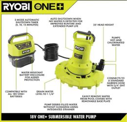 RYOBI
ONE+ 18V 1/6 HP Submersible Pump (Tool Only)