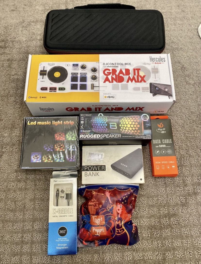 Ultimate Portable Mini Dj Bundle W/ Bluetooth Speaker, Hard Case, Power Bank & More!