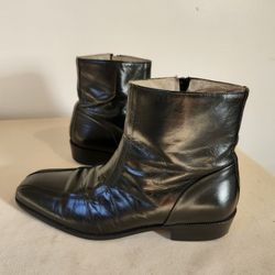 MEN'S LUXURY RETRO BACK ZIP UP BOOTS 10 1/2 MADE IN SPAIN.