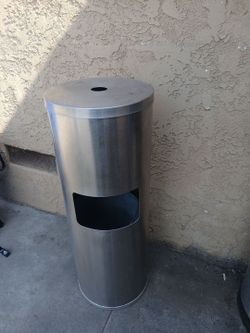 Stainless steel trash can