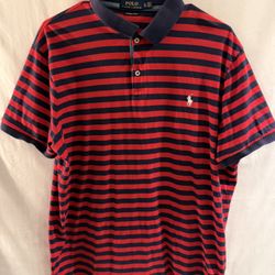 Mens XL red & blue striped Polo Ralph Lauren golf shirt p/u Jamison, Pa 