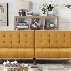 NEW MUSTARD YELLO FUTON SOFA SLEEPER