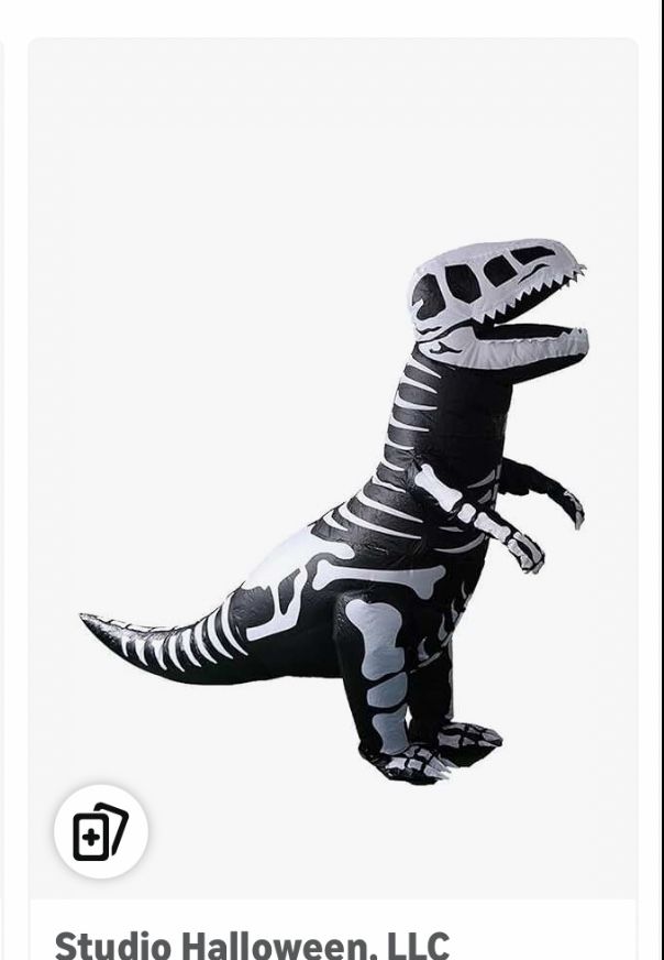 Adult Inflatable Skeleton Dinosaur Halloween Costume