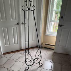 Black Wrought Iron Easel – Decorative Floor Display Stand For Art