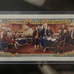 Fully Legal Tender Colored 2 Dollar Bill