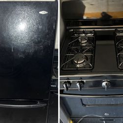 Black 30” French Door Refrigerator & Gas Oven