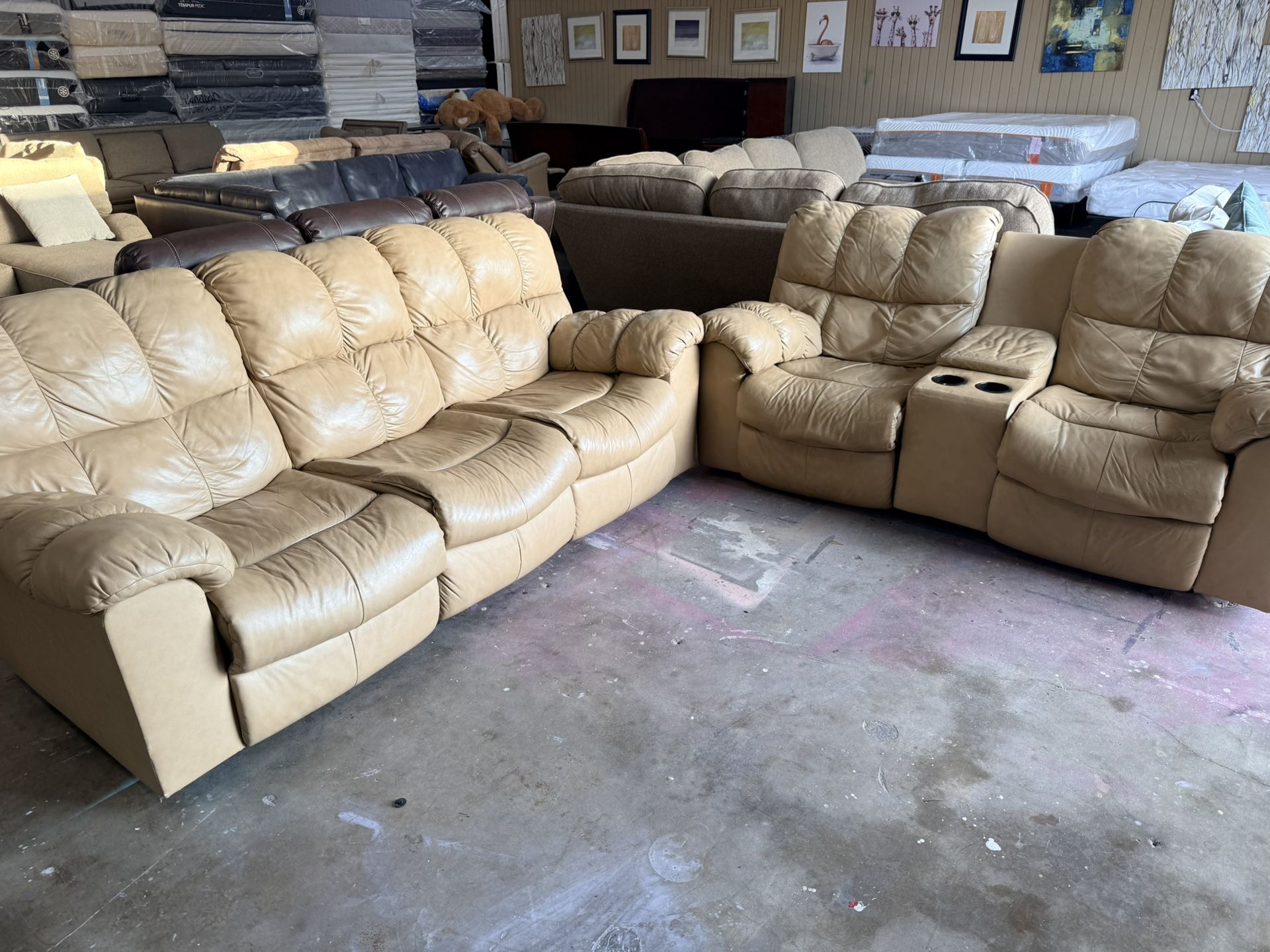 Leather Sofa Set