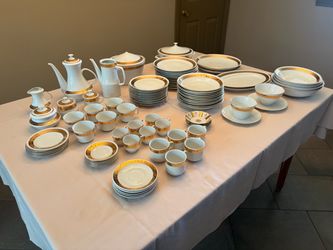 Fine Porcelain China with Gold Trim