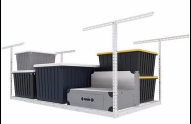 FLEXIMOUNTS 3x6 Overhead Garage Storage Rack 72x36x40 450lbs Capacity White