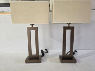 360 Lighting Todd Modern Table Lamp 30" Tall Bronze Rectangular with USB and USB-C
