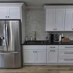 New Beautiful Wood White Shaker Kitchen Cabinets Soft Close