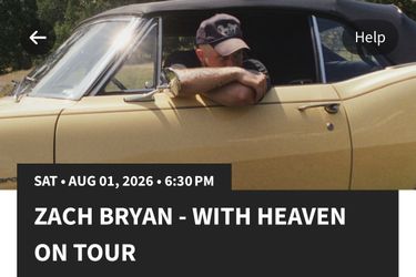 Zach Bryan 2 Tix Aug 1 (Price is total for both)